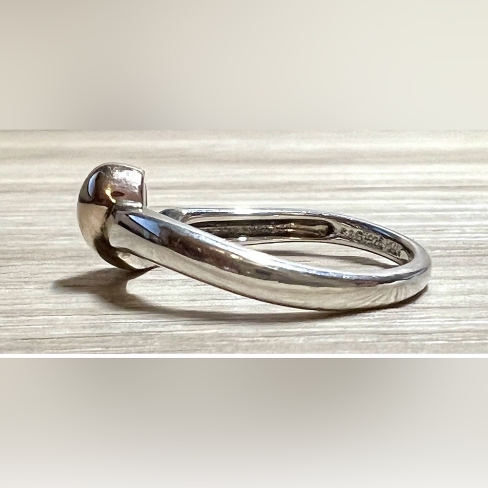 Designer Signed S & G Sterling Silver & 14k Yellow Gold Band Ring, Size 9 - Picture 3 of 10